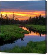 Marsh Sunset Reflections Canvas Print