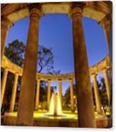 Mecom Rockwell Colonnade And Fountain Canvas Print