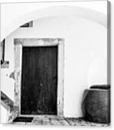Medieval Gateway With Stairs, Door And Well Canvas Print