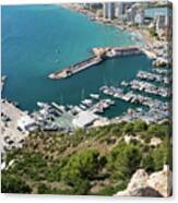 Mediterranean Coast And Port In Calpe 2 Canvas Print