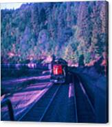 Vintage Railroad - Sd45 8890 Meeting A Freight Train Canvas Print