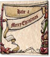 Merry Christmas Elves Canvas Print