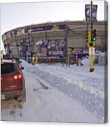 Metrodome Roof Collapses Under Heavy Snow Canvas Print