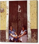 Mexican Photography - Women Chatting Canvas Print