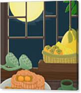 Mid-autumn Festival Moon Cake Illustration Canvas Print