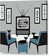 Mid Century Cats Watch Perry Mason Canvas Print