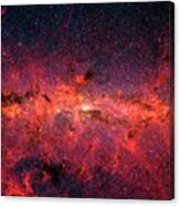Milky Way Galaxy A Cauldron Of Stars By Nasa Spitzer Space Telescope Canvas Print