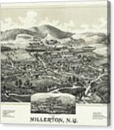 Millerton New York Vintage Map Aerial View 1887 Canvas Print