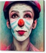 Mime Clown Portrait Canvas Print