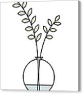 Minimal Plant In Vase 1 Canvas Print