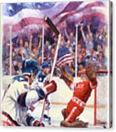 Miracle On Ice - Usa Olympic Hockey Wins Over Ussr Canvas Print