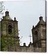Mission Concepcion Towers And Cross Canvas Print