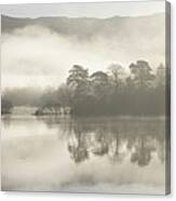 Misty Rydal Water Reflections Lake District Canvas Print