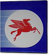Mobiloil Blue Pegasus Sign Canvas Print