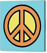 Mod Peace Sign In Blue Canvas Print