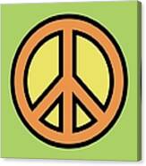 Mod Peace Symbol On Green Canvas Print