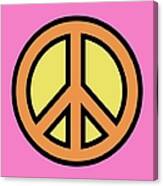 Mod Peace Symbol On Pink Canvas Print