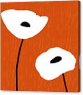 Mod Poppies Orange 3- Art By Linda Woods Canvas Print