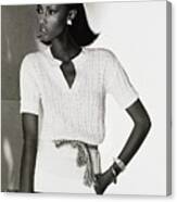 Model Iman In A Pierre Cardin Pullover And Skirt Canvas Print