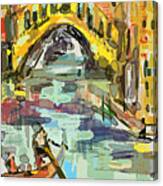 Modern Expressive Venice Italy Grand Canal Rialto Bridge Canvas Print
