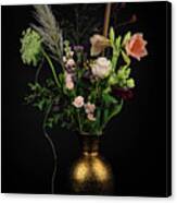 Modern Still Life Pink In Gold Canvas Print