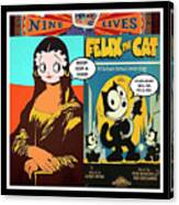 Mona Lisa - Betty Boop - Felix The Cat Print - Mixed Media Record Albums Pop Art Collage Canvas Print