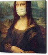 Mona Lisa Wearing A Mask Canvas Print