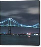 Moody Skies Over The Newport Bridge Canvas Print