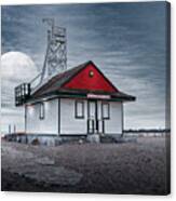 Moon Over The Lifeguard Station Canvas Print