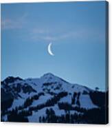 Moon Rising Over Whistler Blackcomb Canvas Print