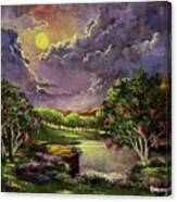 Moonlight In The Woods Canvas Print