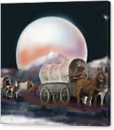 Moonlight Wagon Train Canvas Print