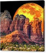 Moonrise At Coffee Pot Rock Canvas Print