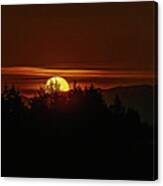 Moonrise Over The Hill's Canvas Print