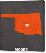 Moore Oklahoma City Map Founded 1887 Oklahoma State University Color Palette Canvas Print