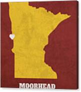 Moorhead Minnesota City Map Founded 1871 University Of Minnesota Color Palette Canvas Print