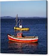 Morecambe. Fishing Boats By The Jetty. Canvas Print