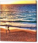 Morning Walk On The Beach Canvas Print