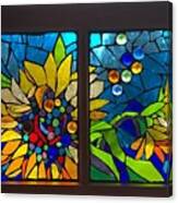 Mosaic Stained Glass - Sunflowers Canvas Print