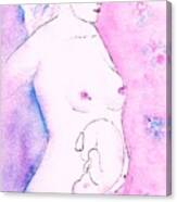 Mother And Fetus Colorful Canvas Print