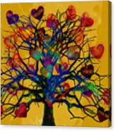 Motivational Tree Of Hope With Yellow Background Canvas Print