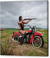Motorcycle Babe Canvas Print