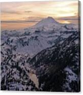 Mount Baker Aerial Dusk Snowscape Canvas Print