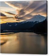 Mount Baker Sunset Clouds Reflected Canvas Print