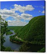 Mount Minsi Spring Green And Thermal Clouds Canvas Print