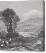 Mount Olympus, By William Purser, Steel Engraving, Pulished In 1836 Canvas Print