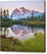 Mount Shuksan Reflecting In Picture Lake Canvas Print