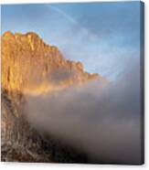 Mountain Peaks During Sunrise. Dolomit, Italy Canvas Print