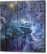 Mountain Stream In The Snow Canvas Print