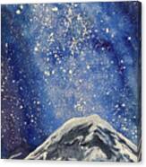 Mountain With Night Sky Canvas Print